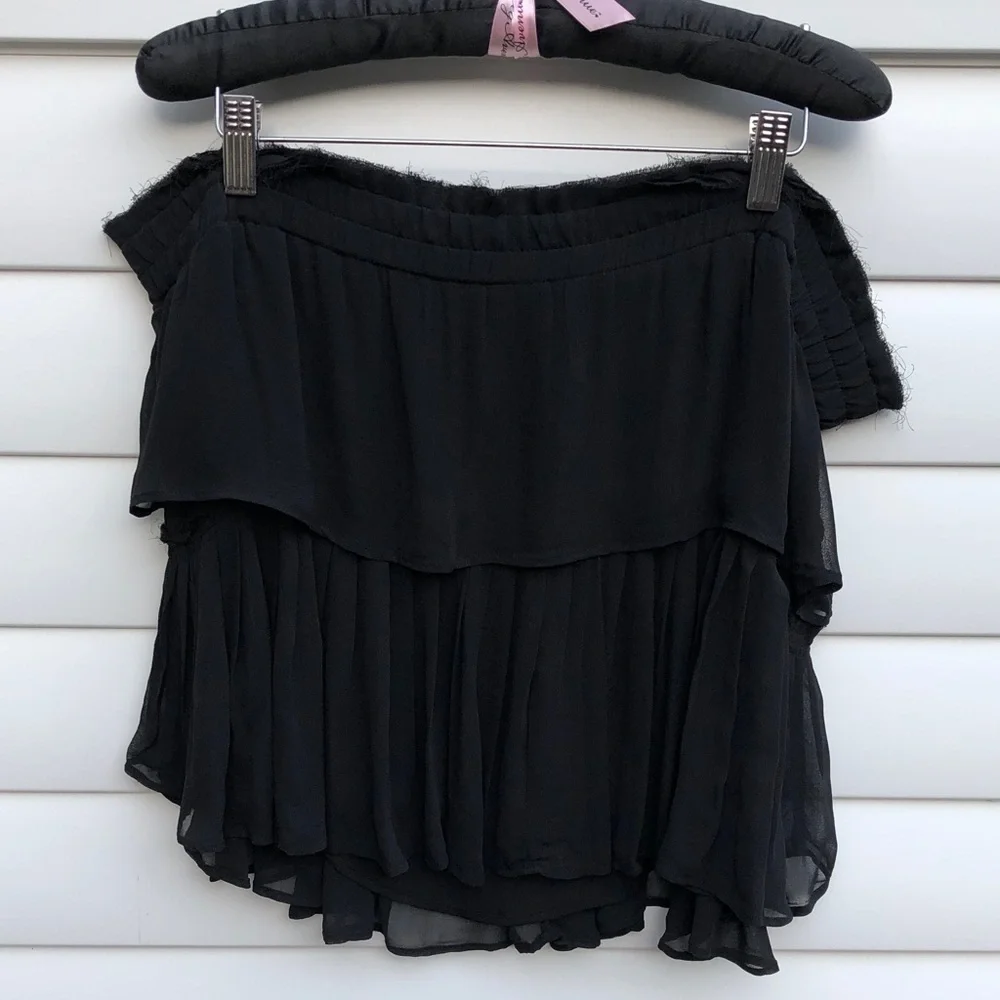 NWT LoveShackFancy Chic Black High-Low Skirt